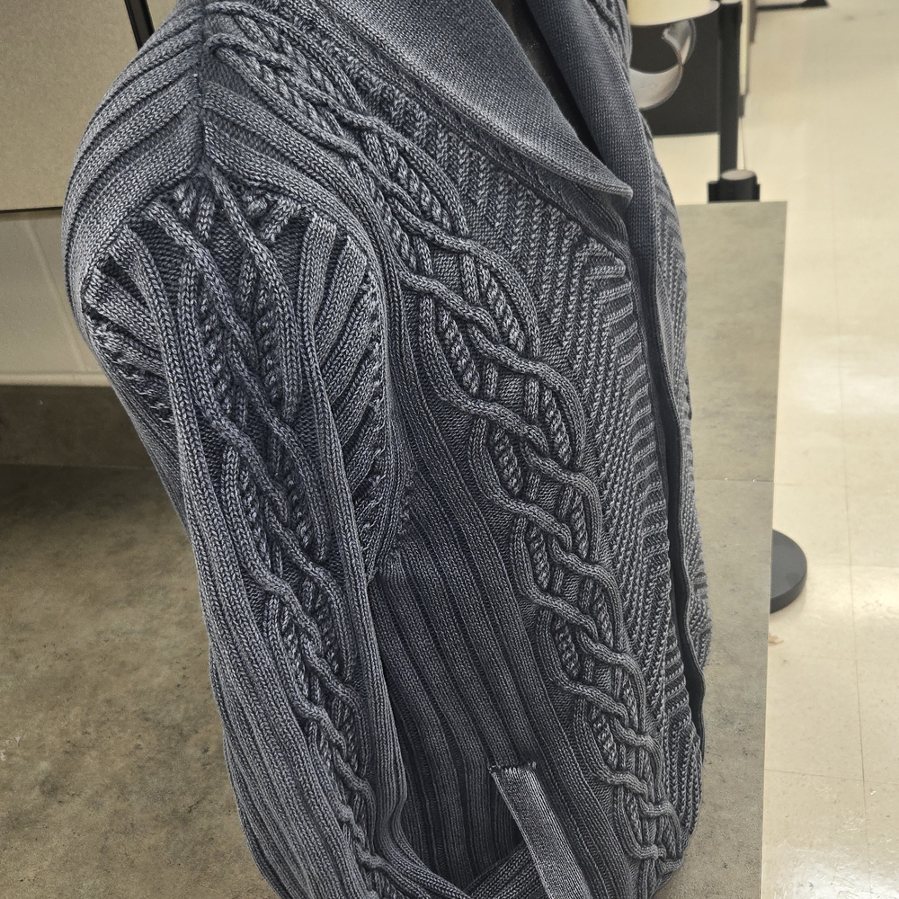 Guess Men's Charcoal Cable Knit Cardigan - Picture 5 of 7